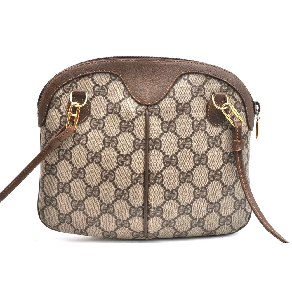 Authentic Gucci brown coated canvas shoulder bag - Picture 2 of 7